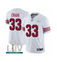 Men's San Francisco 49ers #33 Roger Craig Limited White Rush Vapor Untouchable Super Bowl LIV Bound Football Jersey
