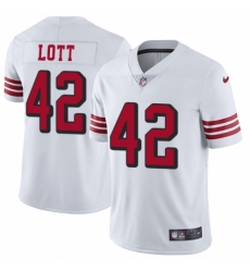 Men's Nike San Francisco 49ers #42 Ronnie Lott Elite White Rush Vapor Untouchable NFL Jersey