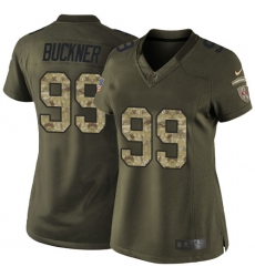 Women's Nike San Francisco 49ers #99 DeForest Buckner Elite Green Salute to Service NFL Jersey