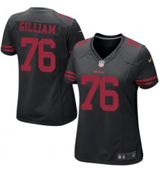 Women's Nike San Francisco 49ers #76 Garry Gilliam Game Black NFL Jersey