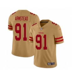 Youth San Francisco 49ers #91 Arik Armstead Limited Gold Inverted Legend Football Jersey