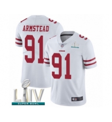Youth San Francisco 49ers #91 Arik Armstead White Vapor Untouchable Limited Player Super Bowl LIV Bound Football Jersey