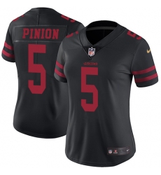 Women's Nike San Francisco 49ers #5 Bradley Pinion Black Vapor Untouchable Limited Player NFL Jersey