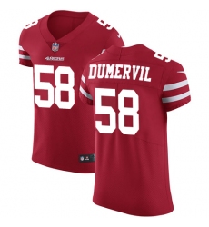 Men's Nike San Francisco 49ers #58 Elvis Dumervil Red Team Color Vapor Untouchable Elite Player NFL Jersey