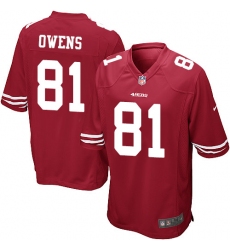 Men's Nike San Francisco 49ers #81 Terrell Owens Game Red Team Color NFL Jersey