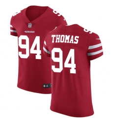 Men's Nike San Francisco 49ers #94 Solomon Thomas Red Team Color Vapor Untouchable Elite Player NFL Jersey