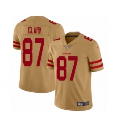 Men's San Francisco 49ers #87 Dwight Clark Limited Gold Inverted Legend Football Jersey
