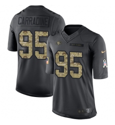 Men's Nike San Francisco 49ers #95 Cornellius Carradine Limited Black 2016 Salute to Service NFL Jersey