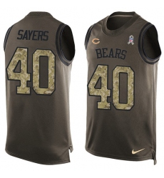 Men's Nike Chicago Bears #40 Gale Sayers Limited Green Salute to Service Tank Top NFL Jersey
