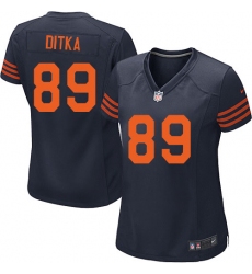 Women's Nike Chicago Bears #89 Mike Ditka Game Navy Blue Alternate NFL Jersey