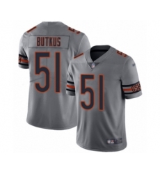 Men's Chicago Bears #51 Dick Butkus Limited Silver Inverted Legend Football Jersey