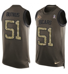 Men's Nike Chicago Bears #51 Dick Butkus Limited Green Salute to Service Tank Top NFL Jersey