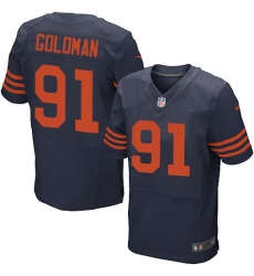 Men's Nike Chicago Bears #91 Eddie Goldman Elite Navy Blue Alternate NFL Jersey