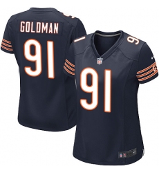 Women's Nike Chicago Bears #91 Eddie Goldman Game Navy Blue Team Color NFL Jersey