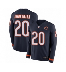 Men's Nike Chicago Bears #20 Prince Amukamara Limited Navy Blue Therma Long Sleeve NFL Jersey
