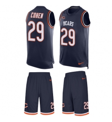 Men's Nike Chicago Bears #29 Tarik Cohen Limited Navy Blue Tank Top Suit NFL Jersey