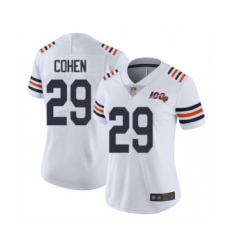 Women's Chicago Bears #29 Tarik Cohen White 100th Season Limited Football Jersey