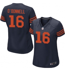 Women's Nike Chicago Bears #16 Pat O'Donnell Game Navy Blue Alternate NFL Jersey