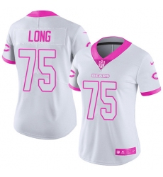Women's Nike Chicago Bears #75 Kyle Long Limited White/Pink Rush Fashion NFL Jersey
