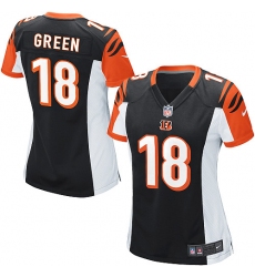 Women's Nike Cincinnati Bengals #18 A.J. Green Game Black Team Color NFL Jersey