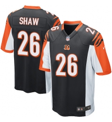 Men's Nike Cincinnati Bengals #26 Josh Shaw Game Black Team Color NFL Jersey