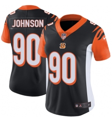 Women's Nike Cincinnati Bengals #90 Michael Johnson Elite Black Team Color NFL Jersey