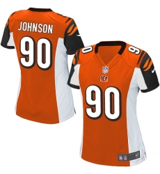 Women's Nike Cincinnati Bengals #90 Michael Johnson Game Orange Alternate NFL Jersey