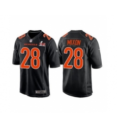 Men's Cincinnati Bengals #28 Joe Mixon 2022 Black Super Bowl LVI Game Stitched Jersey