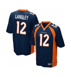 Men's Denver Broncos #12 Brendan Langley Game Navy Blue Alternate Football Jersey