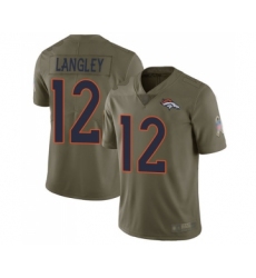 Men's Denver Broncos #12 Brendan Langley Limited Olive 2017 Salute to Service Football Jersey