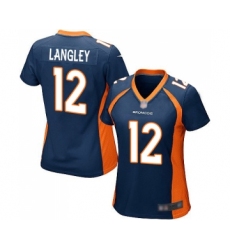 Women's Denver Broncos #12 Brendan Langley Game Navy Blue Alternate Football Jersey