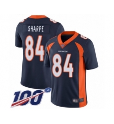 Men's Denver Broncos #84 Shannon Sharpe Navy Blue Alternate Vapor Untouchable Limited Player 100th Season Football Jersey
