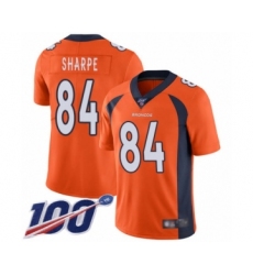 Men's Denver Broncos #84 Shannon Sharpe Orange Team Color Vapor Untouchable Limited Player 100th Season Football Jersey