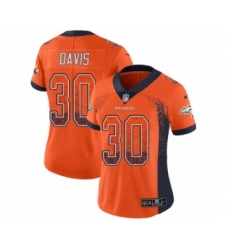 Women's Nike Denver Broncos #30 Terrell Davis Limited Orange Therma Long Sleeve NFL Jersey