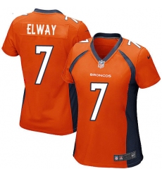 Women's Nike Denver Broncos #7 John Elway Game Orange Team Color NFL Jersey