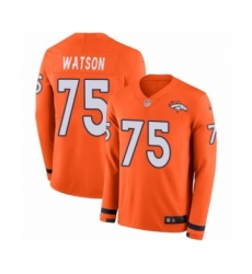 Men's Nike Denver Broncos #76 Max Garcia Limited Orange Therma Long Sleeve NFL Jersey
