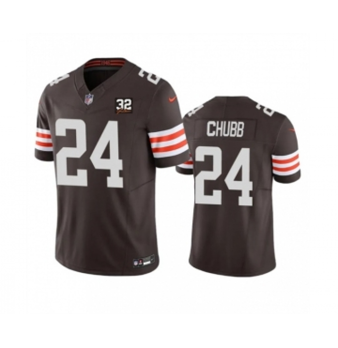 Men's Nike Cleveland Browns #24 Nick Chubb Brown 2023 F.U.S.E. Jim Brown Memorial Vapor Untouchable Limited Football Stitched Jersey