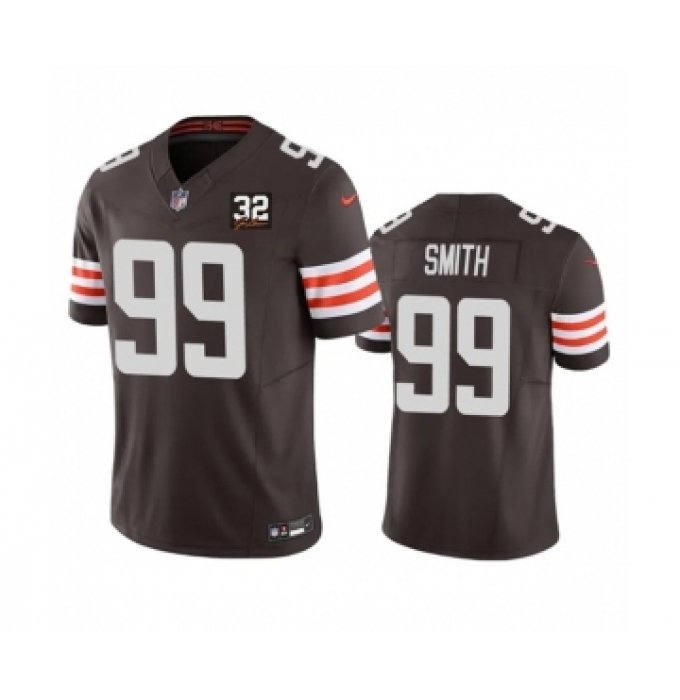 Men's Nike Cleveland Browns #99 Za'Darius Smith Brown 2023 F.U.S.E. Jim Brown Memorial Vapor Untouchable Limited Football Stitched Jersey