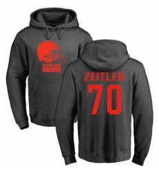 NFL Nike Cleveland Browns #70 Kevin Zeitler Ash One Color Pullover Hoodie
