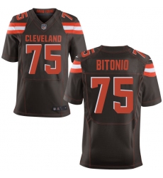 Men's Nike Cleveland Browns #75 Joel Bitonio Elite Brown Team Color NFL Jersey