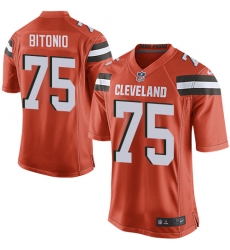 Men's Nike Cleveland Browns #75 Joel Bitonio Game Orange Alternate NFL Jersey