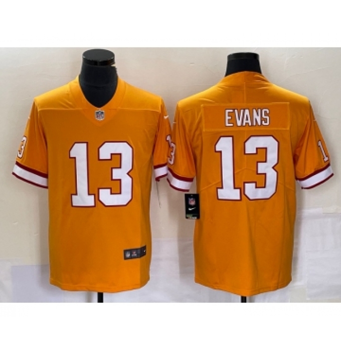 Men's Nike Tampa Bay Buccaneers #13 Mike Evans Yellow Throwback Limited Stitched Jersey