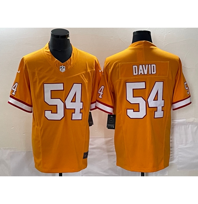 Men's Nike Tampa Bay Buccaneers #54 Lavonte David Yellow 2023 F.U.S.E. Vapor Limited Throwback Stitched Football Jersey