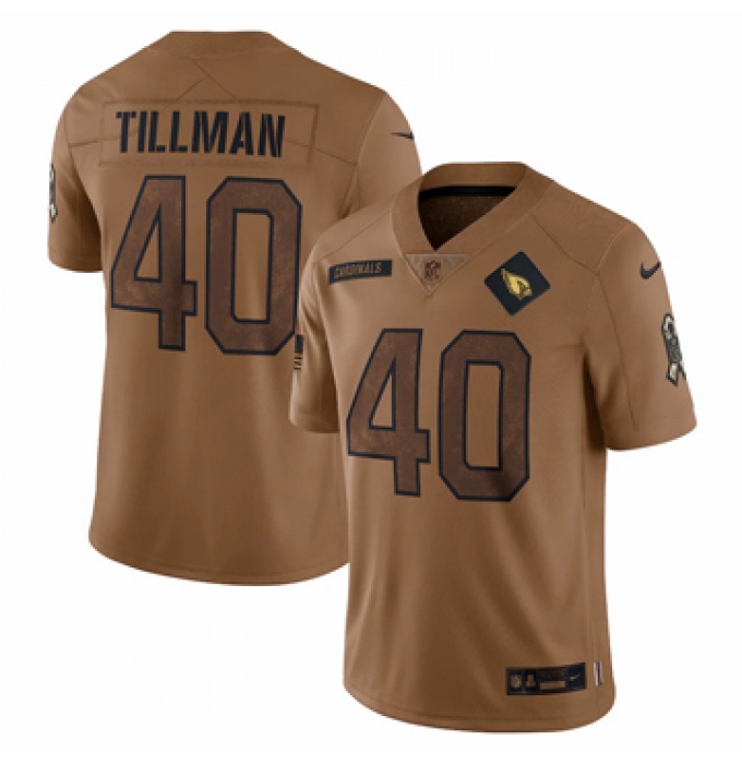 Men's Arizona Cardinals #40 Pat Tillman Nike Brown 2023 Salute To Service Retired Player Limited Jersey