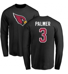 NFL Nike Arizona Cardinals #3 Carson Palmer Black Name & Number Logo Long Sleeve T-Shirt