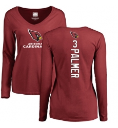 NFL Women's Nike Arizona Cardinals #3 Carson Palmer Maroon Backer Long Sleeve T-Shirt