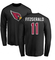 NFL Nike Arizona Cardinals #11 Larry Fitzgerald Black Name & Number Logo Long Sleeve T-Shirt