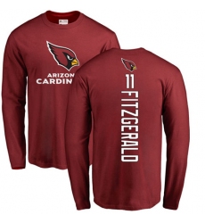 NFL Nike Arizona Cardinals #11 Larry Fitzgerald Maroon Backer Long Sleeve T-Shirt