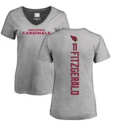 NFL Women's Nike Arizona Cardinals #11 Larry Fitzgerald Ash Backer V-Neck T-Shirt