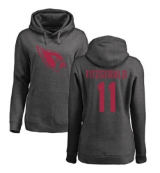 NFL Women's Nike Arizona Cardinals #11 Larry Fitzgerald Ash One Color Pullover Hoodie